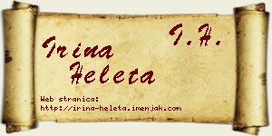 Irina Heleta vizit kartica